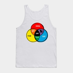 funny Venn diagram – sake (japan, god, fuck) Tank Top